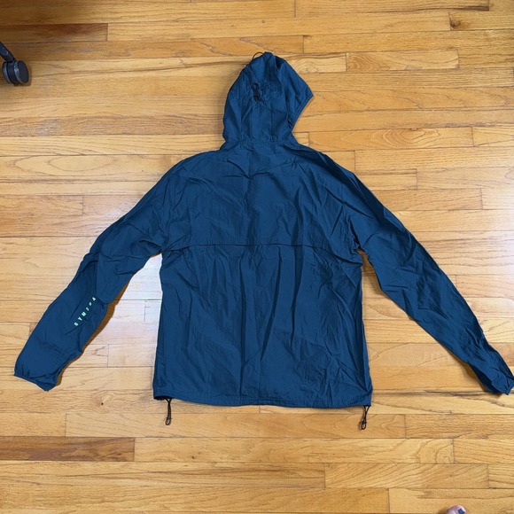 Gymshark Jacket Mens L Blue Hooded Lightweight Windbreaker Running Run Pockets - Picture 2 of 9